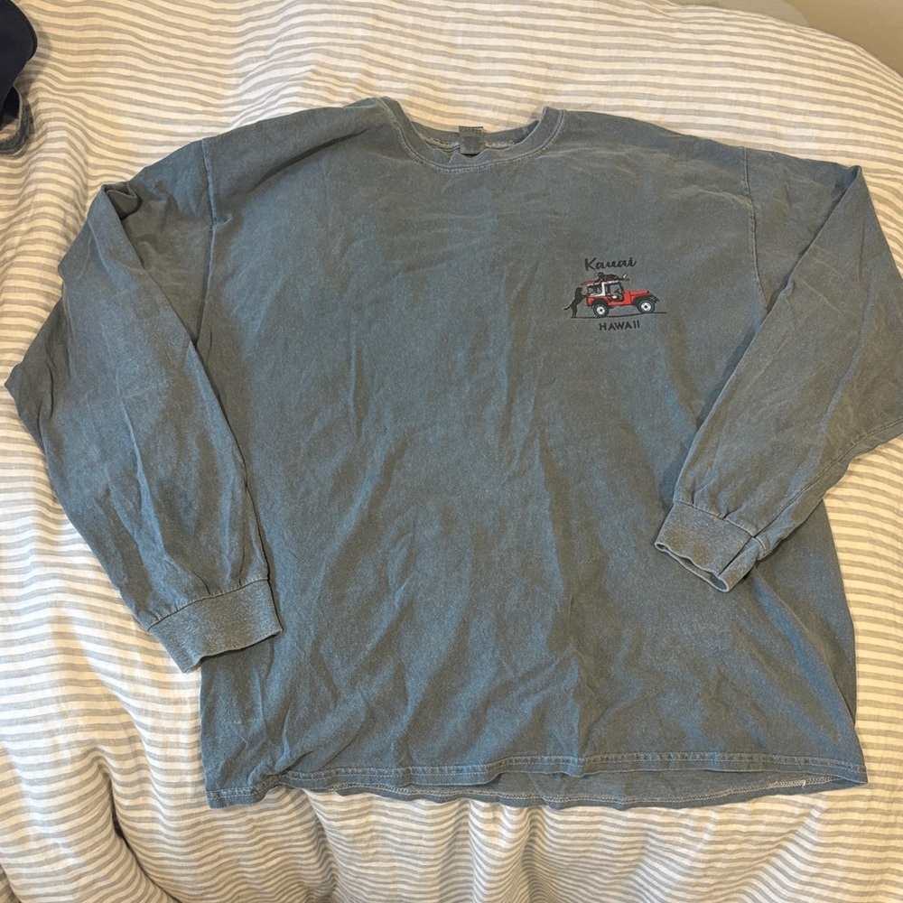 Blueish green Long Sleeve oversized shirt